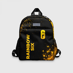 Детский рюкзак Rainbow Six - gold gradient: надпись, символ, цвет: 3D-принт