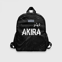 Детский рюкзак Akira glitch на темном фоне: символ сверху, цвет: 3D-принт