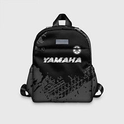 Детский рюкзак Yamaha speed на темном фоне со следами шин: символ, цвет: 3D-принт