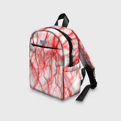 Детский рюкзак Белый фон и красные молнии, цвет: 3D-принт — фото 2
