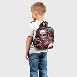 Детский рюкзак Красные скелетоны, цвет: 3D-принт — фото 2