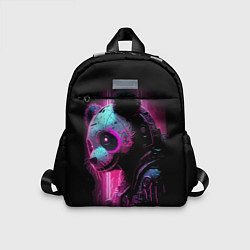 Детский рюкзак Панда киберпанк в фиолетовом свете