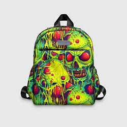 Детский рюкзак Зеленые психоделические черепа