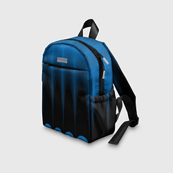 Детский рюкзак Сине-черный градиент в полоску, цвет: 3D-принт — фото 2