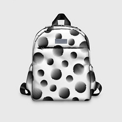 Детский рюкзак Черные полосатые шары на белом, цвет: 3D-принт