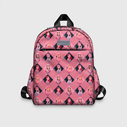 Детский рюкзак Розовая клеточка black pink, цвет: 3D-принт
