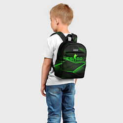 Детский рюкзак CSGO green abstract lines, цвет: 3D-принт — фото 2