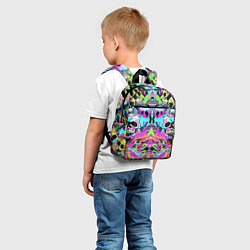 Детский рюкзак Зеркальный паттерн из черепов - поп-арт, цвет: 3D-принт — фото 2