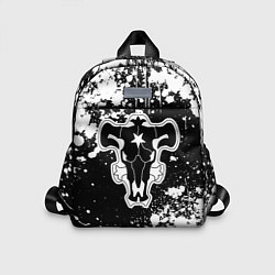 Детский рюкзак Черный клевер - брызги и бык, цвет: 3D-принт
