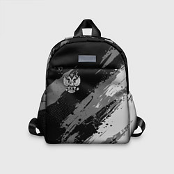Детский рюкзак Герб РФ - монохромный, цвет: 3D-принт