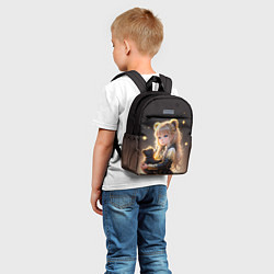 Детский рюкзак Девочка с бурым медвежонком, цвет: 3D-принт — фото 2