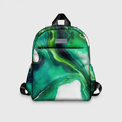 Детский рюкзак Жидкий изумруд в стиле арт, цвет: 3D-принт