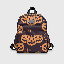 Детский рюкзак Фонарь джек в грандж стиле halloween тыква cartoon, цвет: 3D-принт