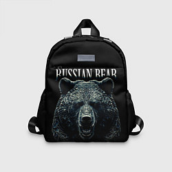 Детский рюкзак Русский медведь на черном фоне, цвет: 3D-принт