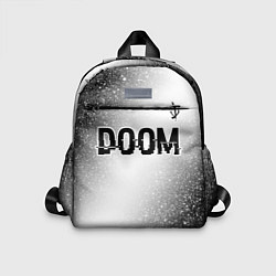 Детский рюкзак Doom glitch на светлом фоне: символ сверху, цвет: 3D-принт