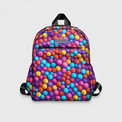 Детский рюкзак Паттерн разноцветные шарики - нейросеть, цвет: 3D-принт