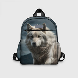 Детский рюкзак Белый волк вожак стаи, цвет: 3D-принт