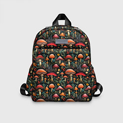 Детский рюкзак Сказочные грибы мухоморы паттерн, цвет: 3D-принт