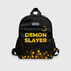 Детский рюкзак Demon Slayer - gold gradient: символ сверху, цвет: 3D-принт