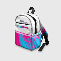 Детский рюкзак Subaru neon gradient style: символ сверху, цвет: 3D-принт — фото 2
