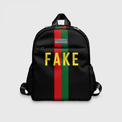 Детский рюкзак Fake зелёная и красная полосы, цвет: 3D-принт