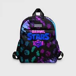 Детский рюкзак Brawl stars neon logo, цвет: 3D-принт