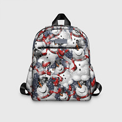 Детский рюкзак Зимний паттерн со снеговиками, цвет: 3D-принт