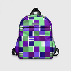 Детский рюкзак Ретро квадраты баклажановые, цвет: 3D-принт