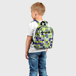 Детский рюкзак Ретро квадраты болотные, цвет: 3D-принт — фото 2