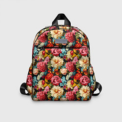 Детский рюкзак Узор из роз и разных цветов, цвет: 3D-принт