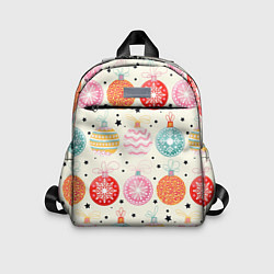 Детский рюкзак Разноцветные новогодние шары, цвет: 3D-принт