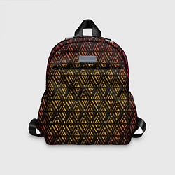 Детский рюкзак Жёлтые ромбы на чёрном фоне, цвет: 3D-принт