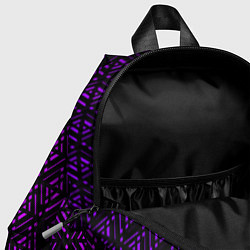Детский рюкзак Фиолетовые ромбы на чёрном фоне, цвет: 3D-принт — фото 2