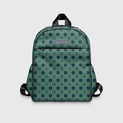 Детский рюкзак Зелёно-бежевый квадраты, цвет: 3D-принт