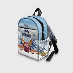 Детский рюкзак Мопс с оленьими рогами, цвет: 3D-принт — фото 2