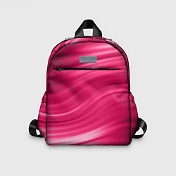 Детский рюкзак Абстрактный волнистый узор в красно-розовых тонах, цвет: 3D-принт