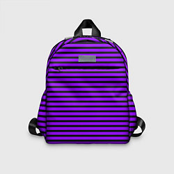 Детский рюкзак Фиолетовый в чёрную полоску, цвет: 3D-принт