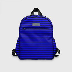 Детский рюкзак Ультрамариновый в чёрную полоску, цвет: 3D-принт