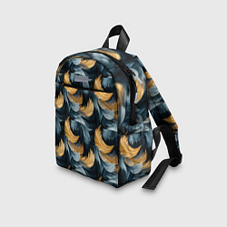 Детский рюкзак Перья желтые серые паттерн, цвет: 3D-принт — фото 2