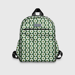 Детский рюкзак Белые ромашки на тёмно-зелёном, цвет: 3D-принт