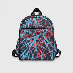 Детский рюкзак Синие и красные гранжевые полосы, цвет: 3D-принт