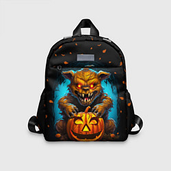 Детский рюкзак Halloween - страшный медведь с тыквой, цвет: 3D-принт