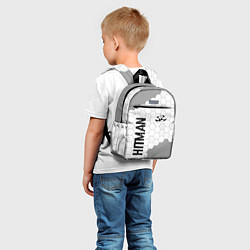 Детский рюкзак Hitman glitch на светлом фоне вертикально, цвет: 3D-принт — фото 2