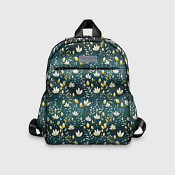 Детский рюкзак Цветочки на зеленом поле паттерн