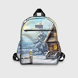 Детский рюкзак Деревянный зимний домик, цвет: 3D-принт