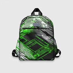 Детский рюкзак Киберпанк линии белые и зелёные