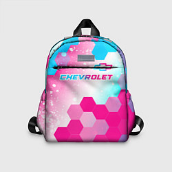 Детский рюкзак Chevrolet neon gradient style посередине, цвет: 3D-принт