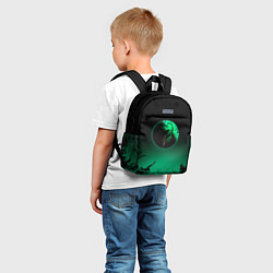Детский рюкзак Неоновая зеленая луна, цвет: 3D-принт — фото 2