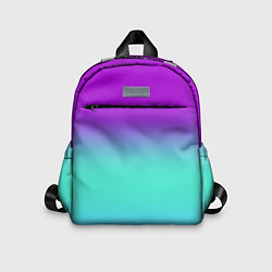 Детский рюкзак Фиолетовый бирюзовый голубой неоновый градиент, цвет: 3D-принт