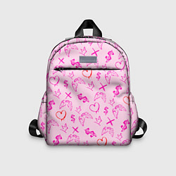 Детский рюкзак Паттерн - розовые граффити, цвет: 3D-принт